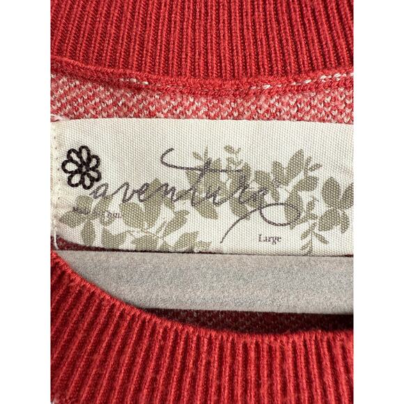 Aventura Fallon Long Sleeve Fair Isle Red White Dress size Large - Picture 5 of 7